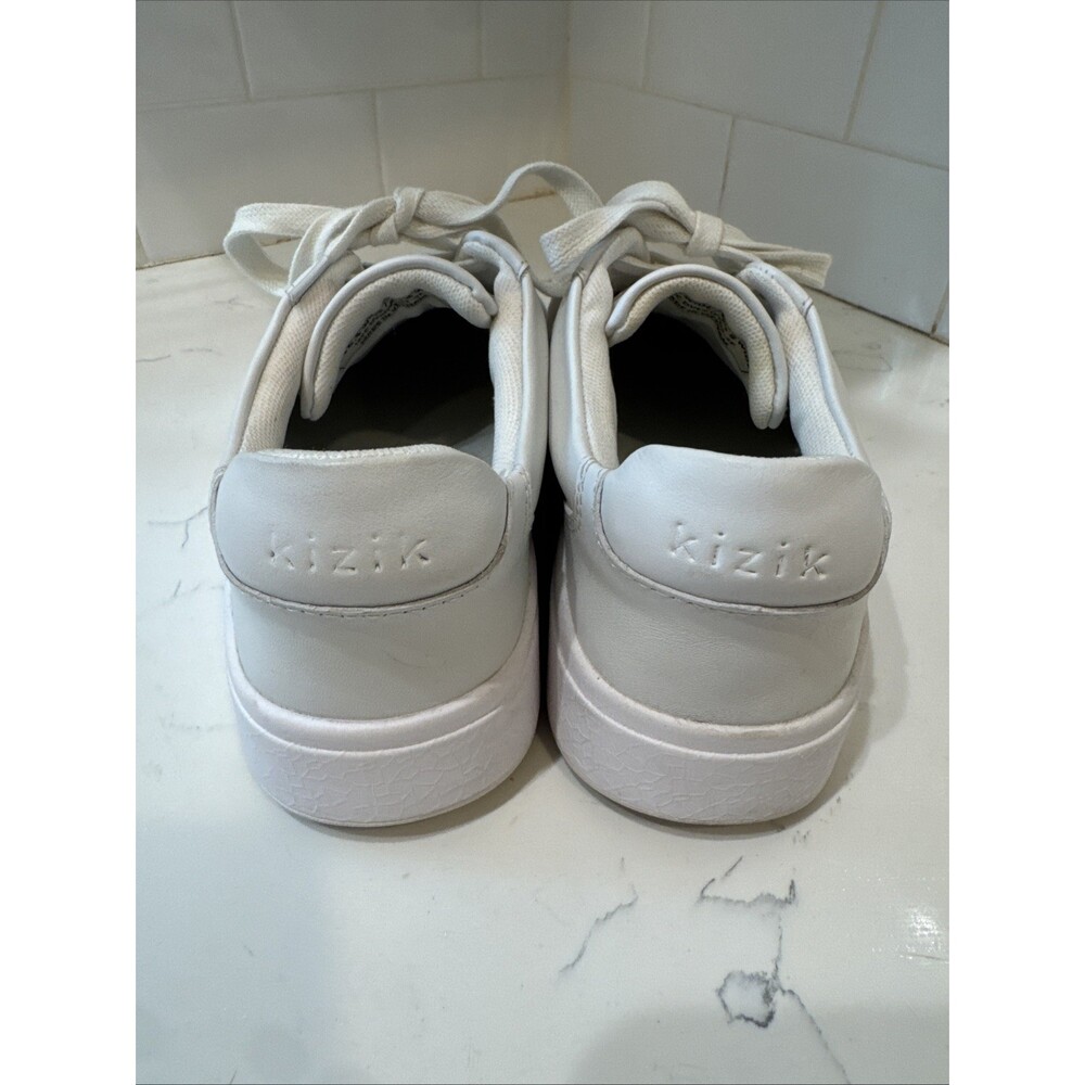 Kizik Vegas White Leather Platform Shoes Lace Up Sneakers Mens 6.5 / Womens 8 W - Picture 7 of 13